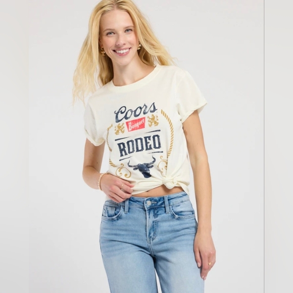 Oddpeople by RKB Tops - Oddpeople by RKB Coors Banquet Rodeo Western Vintage Inspired White T-Shirt sz L